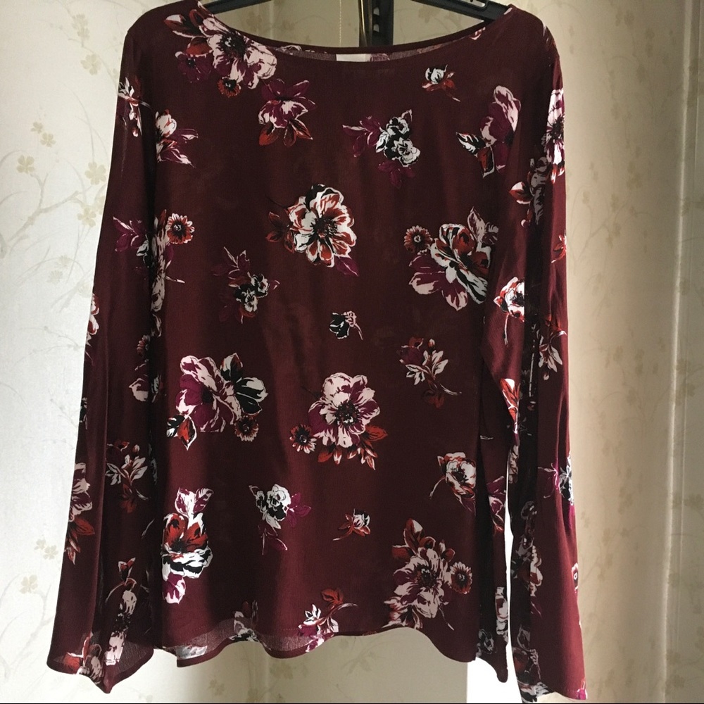 Burgundy Floral Top
